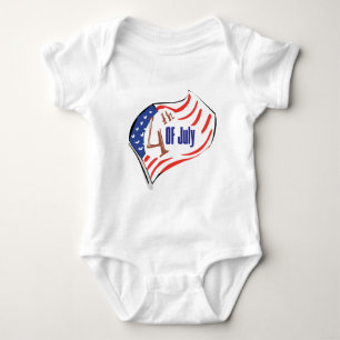 4th of July American Flag Baby Bodysuit