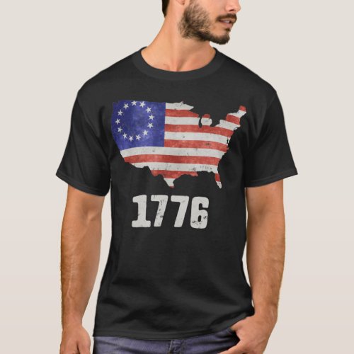 4th Of July American Flag Betsy Ross 1776 Men T_Shirt