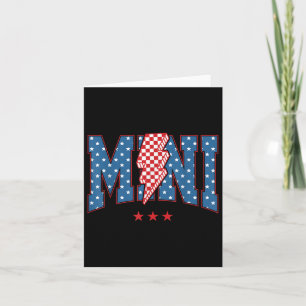 4th Of July American Flag Checkered Mini Lightning Card