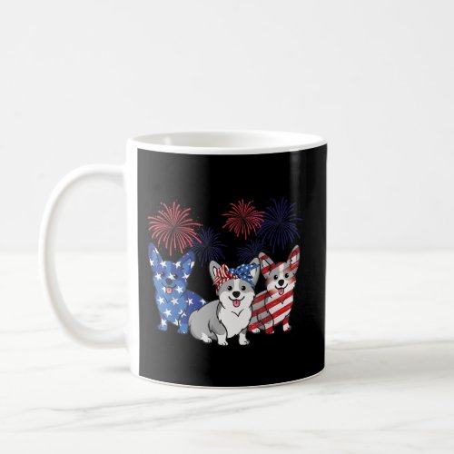 4Th Of July American Flag Corgi Patriotic Dog Coffee Mug