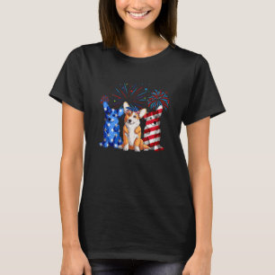 4th Of July American Flag Corgi Patriotic Dog Mens T-Shirt