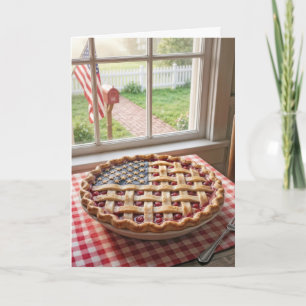 4th of July American Flag Crust on a Cherry Pie Card