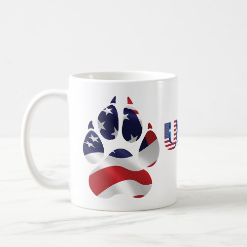 4th of July American Flag Dog Paw USA Coffee Mug