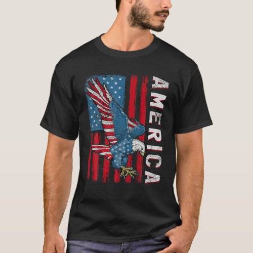 4th Of July American Flag Eagle Independence Day T T_Shirt