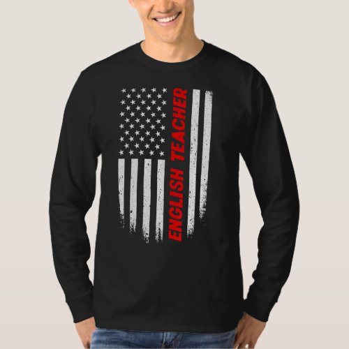 4th Of July American Flag English Teacher Men Wome T_Shirt