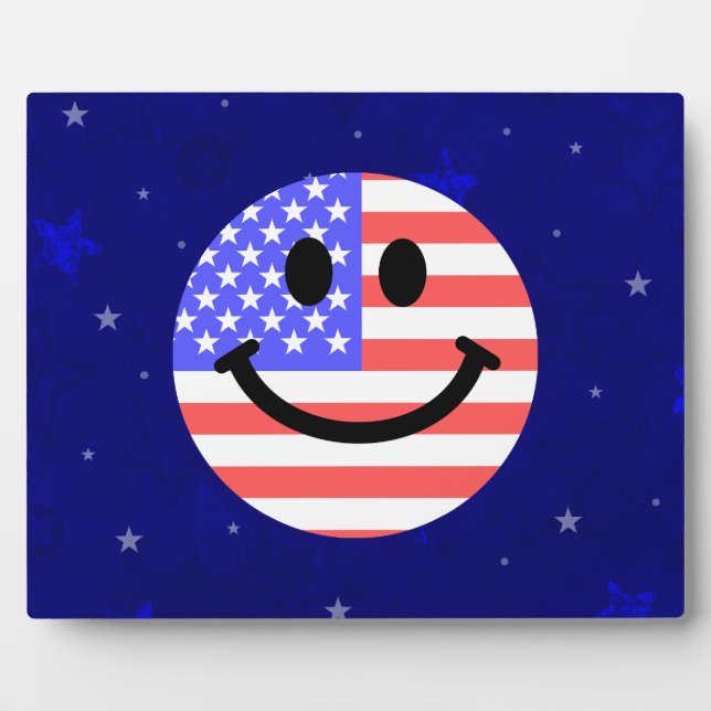 4th of July American Flag face Plaque (Front)