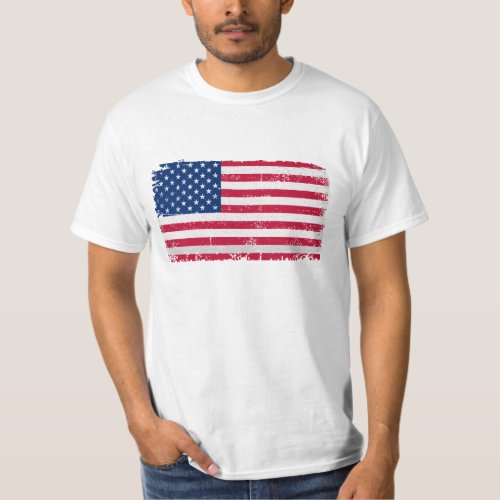 4th of July American Flag Grunge Independence Day T_Shirt