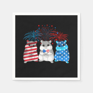 4th Of July American Flag Happy Guinea Pig Napkins