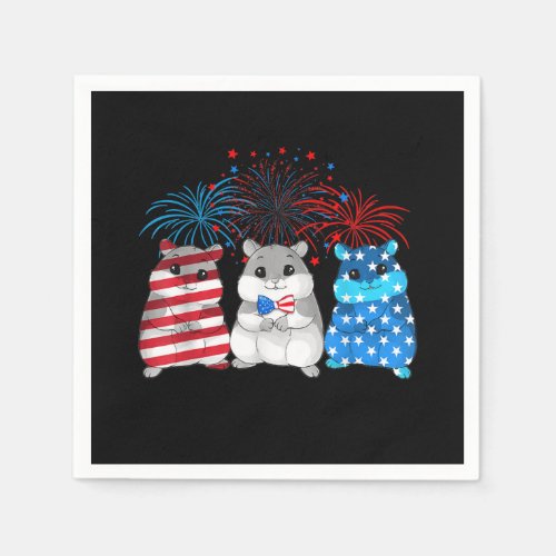 4th Of July American Flag Happy Guinea Pig Napkins