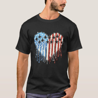4th Of July American Flag Heart Patriotic 4th Of J T-Shirt