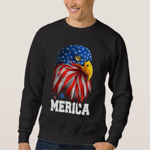 4th Of July American Flag Merica Patriotic Eagle U Sweatshirt