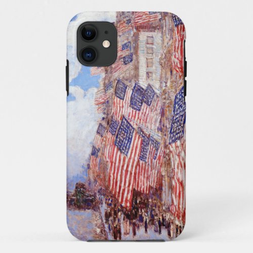 4th of July American Flag Parade Hassam 1916  iPhone 11 Case