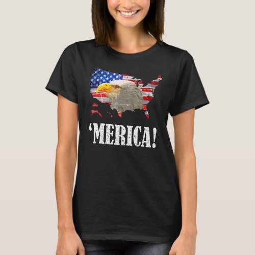 4th Of July American Flag Patriotic Eagle Usa 6 T_Shirt
