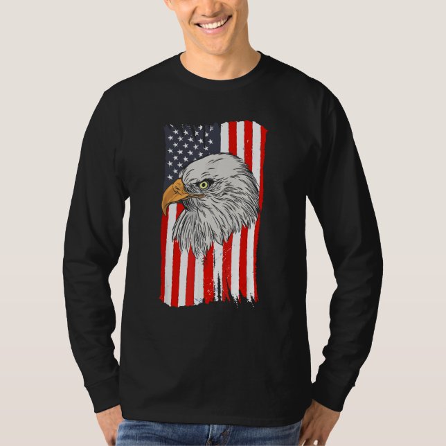 4th Of July American Flag Patriotic Eagle USA Cool T-Shirt (Front)