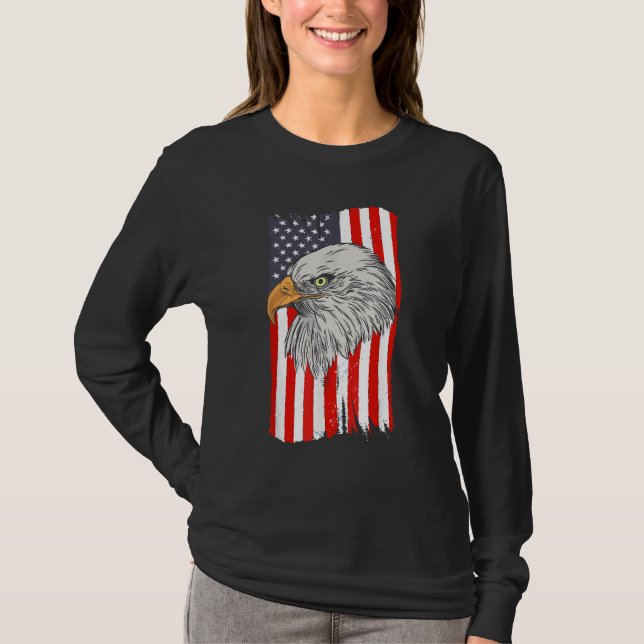 4th Of July American Flag Patriotic Eagle USA Cool T-Shirt (Front)