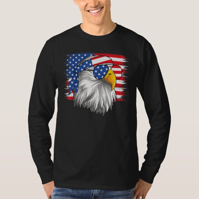 4th Of July American Flag Patriotic Eagle USA T-Shirt (Front)