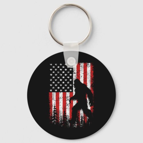4th Of July American Flag Patriotic Red White Blue Keychain
