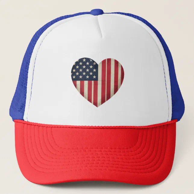 4th of July American Flag Patriotic USA Star Strip Trucker Hat | Zazzle