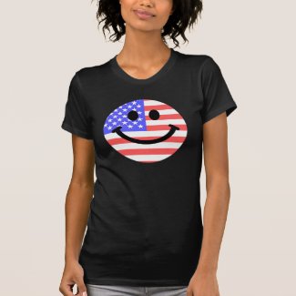 4th of July American Flag Smiley face T-Shirt