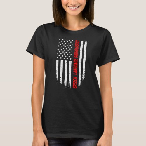 4th Of July American Flag Speech Language Patholog T_Shirt