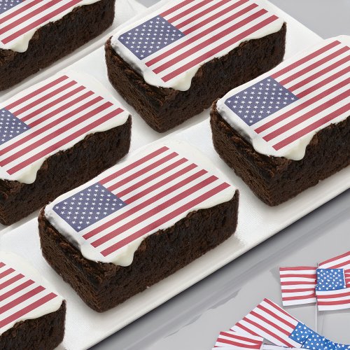 4th of July American Flag Stars and Stripes Brownie