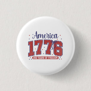 4th of July American Flag Vintage 250 Years 1776 2 Button