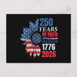 4th of July American Flag Vintage 250 Years 1776 2 Holiday Postcard