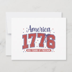 4th of July American Flag Vintage 250 Years 1776 2 Invitation