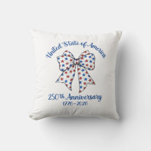 4th of July American Flag Vintage 250 Years 1776 2 Throw Pillow