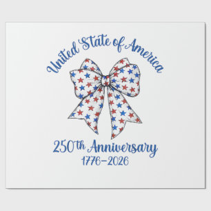 4th of July American Flag Vintage 250 Years 1776 2 Wrapping Paper