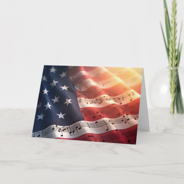 4th of July American Flag With Musical Notes (Front)