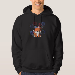 4th Of July American Fox For Kids Cute Usa Fox  3 Hoodie