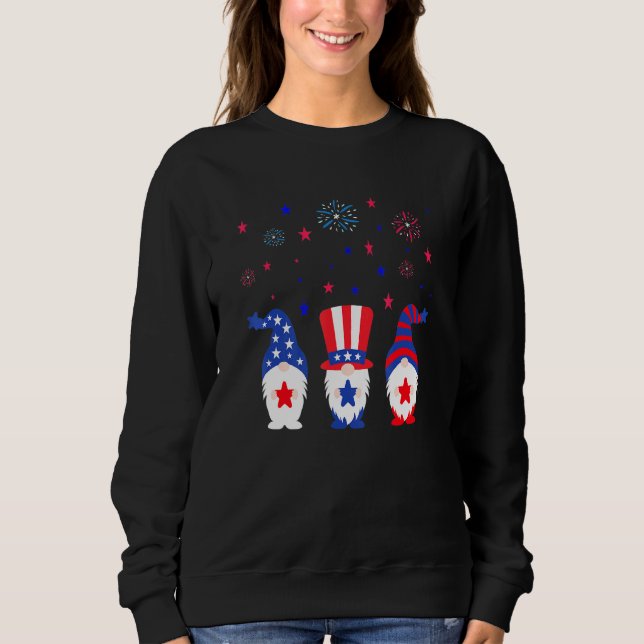 4th Of July American Gnomes American Flag Firework Sweatshirt (Front)