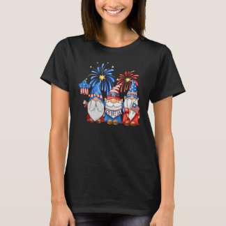 4th Of July American Gnomes Celebrating Independen T-Shirt
