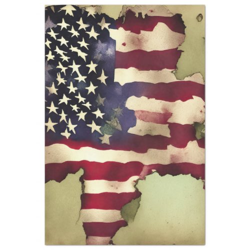 4th Of July American Independence Grunge Flag Tissue Paper