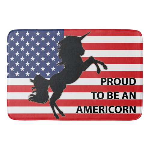 4th of July American Patriotic Unicorn USA Flag Bath Mat