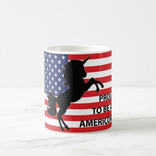 4th of July American Patriotic Unicorn USA Flag Coffee Mug