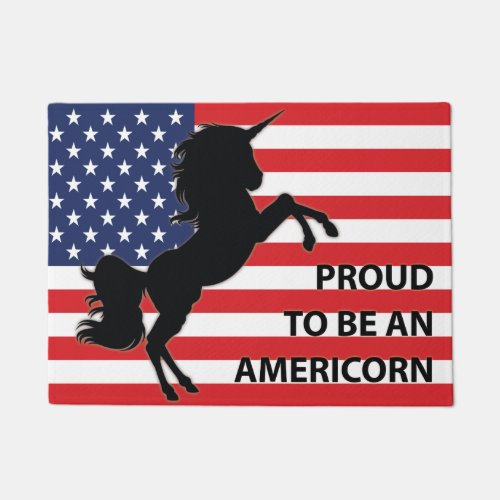 4th of July American Patriotic Unicorn USA Flag Doormat