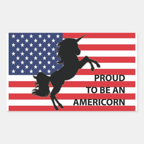 4th of July American Patriotic Unicorn USA Flag Rectangular Sticker