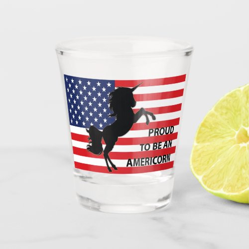 4th of July American Patriotic Unicorn USA Flag Shot Glass