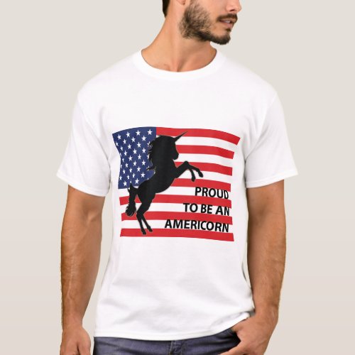 4th of July American Patriotic Unicorn USA Flag T_Shirt