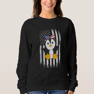 4th Of July American Penguin For Kids Cute Usa Pen Sweatshirt