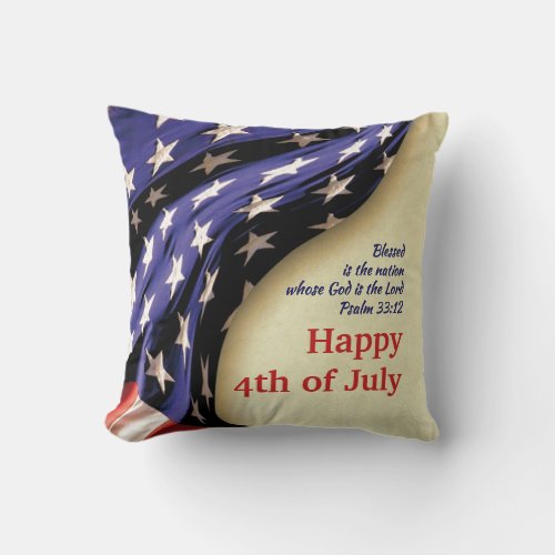 4TH OF JULY American Throw Pillow