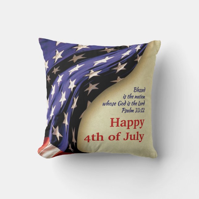 4TH OF JULY American Throw Pillow (Front)