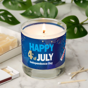 4th of July American USA Flag Heart Flag Fireworks Scented Candle