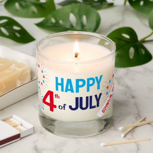 4th of July American USA Flag Heart Flag Fireworks Scented Candle