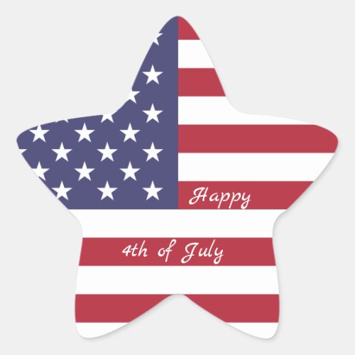 4th of July American USA Flag Heart Flag Fireworks Star Sticker