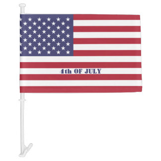 4th of July American USA Patriotic Personalized Car Flag