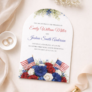 4th of July American Wedding Arch Invitation