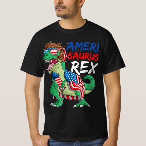 4th Of July  Amerisaurus Rex Mullet Toddler Boys T_Shirt